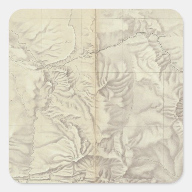 Green River Basin Topographical Square Sticker (Front)