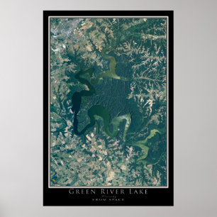 Green River Lake Kentucky Satellite Poster Map