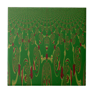 Green Robots Ceramic Tile