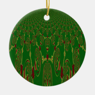 Green Robots Ceramic Tree Decoration