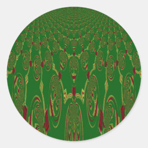 Green Robots Classic Round Sticker