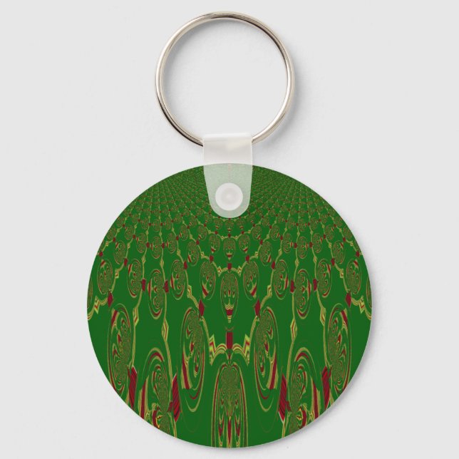 Green Robots Key Ring (Front)