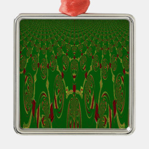 Green Robots Metal Tree Decoration