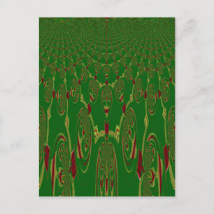 Green Robots Postcard