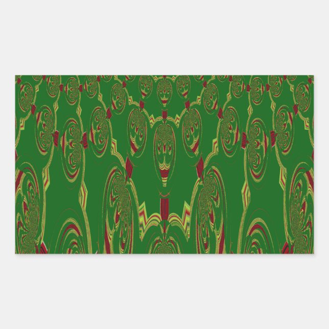 Green Robots Rectangular Sticker (Front)