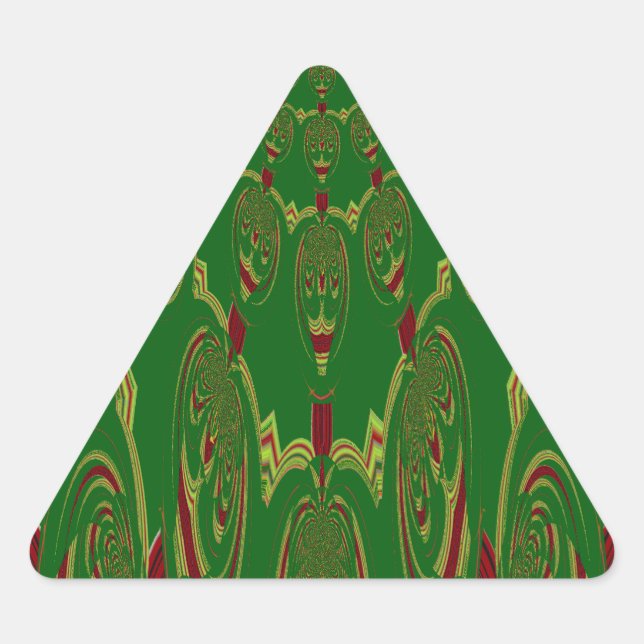 Green Robots Triangle Sticker (Front)