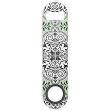 Green Rococo Pattern Flourish