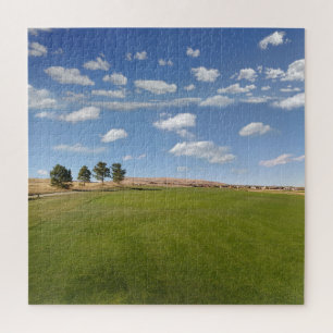 Green Rolling Hills with Blue Sky Above Nature Jigsaw Puzzle