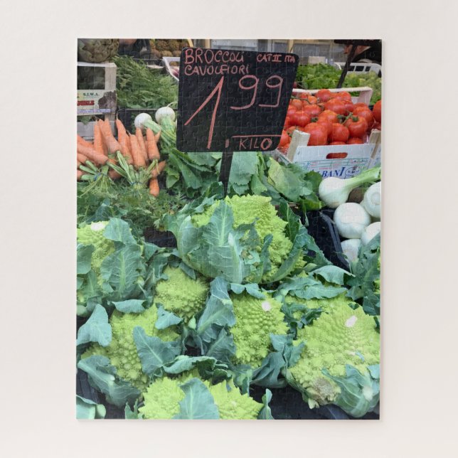 Green Roman Cauliflower at Farmers Market Jigsaw Puzzle (Vertical)
