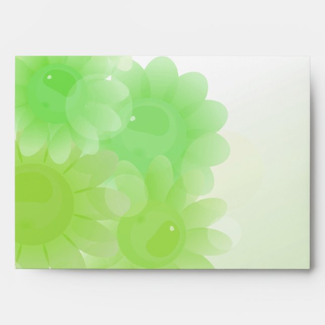 Green romantic vintage flowers envelopes (Front)