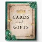 Green Rose and Gold Crown Cards and Gifts Sign