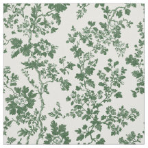 Green Rose Branch Toile
