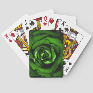 Green Rose Royalty Playing Cards