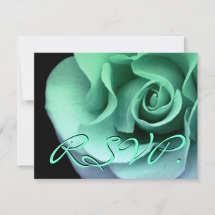 GREEN Rose RSVP Wedding Response Card R458