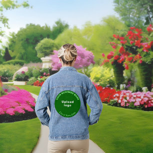 Green Round Business Brand on Women's Denim Jacket