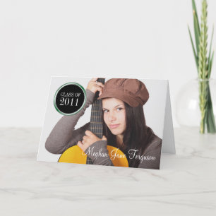 Green round seal 3 photos class year graduation card