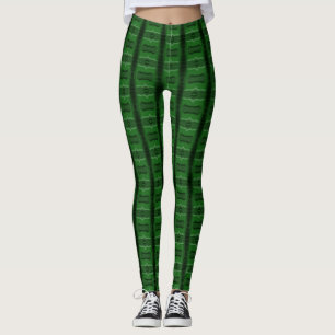 Green Rows Leggings