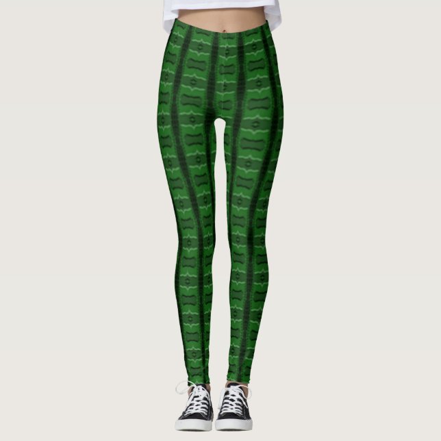 Green Rows Leggings (Front)