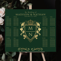 Green Royal Fantasy Monogram Wedding Seating
