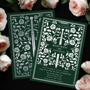 Green Royal Mediaeval Silver Sword Wedding