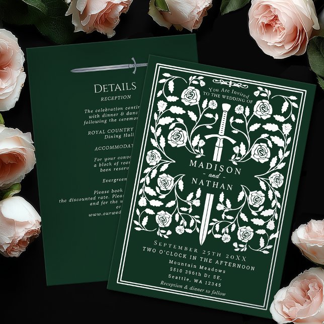 Green Royal Mediaeval Silver Sword Wedding Details (Creator Uploaded)