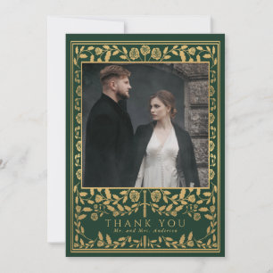 Green Royal Mediaeval Sword Wedding  Thank You Card