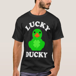 Green Rubber Duck Quack Four Leaf C Lucky Ducky T-Shirt