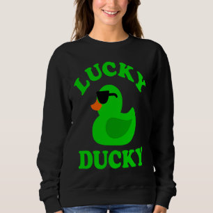 Green Rubber Duck Sunglasses Lucky Ducky Quack Du Sweatshirt