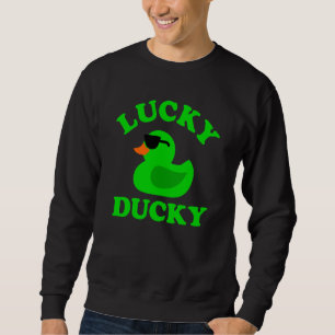 Green Rubber Duck Sunglasses Lucky Ducky Quack Duc Sweatshirt