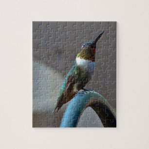 Green Ruby little Hummingbird Jigsaw Puzzle