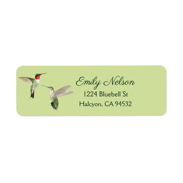 Green Ruby-throated Hummingbirds Return Address Return Address Label (Front)