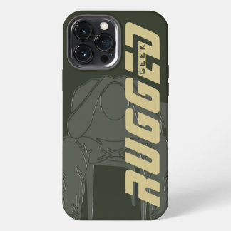 green Rugged Geek Man Holding Head | Thinking Man iPhone 13 Pro Max Case