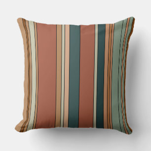 Green Rust and Clay Stripes Cushion