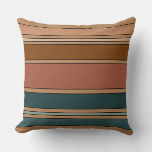 Green Rust and Clay Stripes Cushion