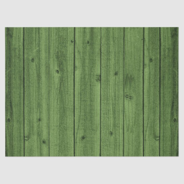 Green Rustic Beautiful Wood Texture Tissue Paper (Front)