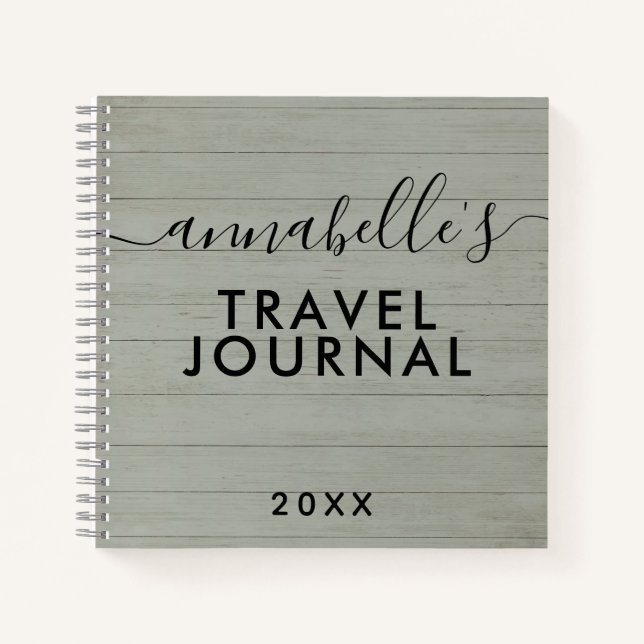 Green Rustic Camping Woods RV Travel Journal (Front)