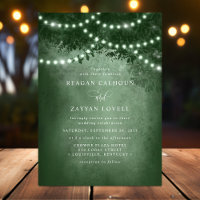 Green Rustic Dreamy Tree String Lights Wedding