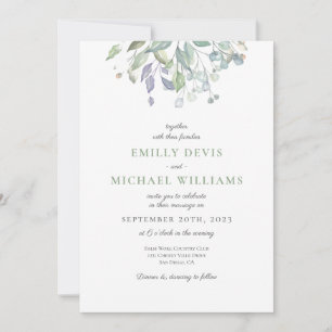 Green Rustic Eucalyptus Wedding Invitation