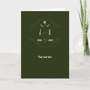 Green Rustic Forest Wedding Thank You Fold Card