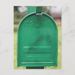 Green Rustic Mailbox Portrait Postcard