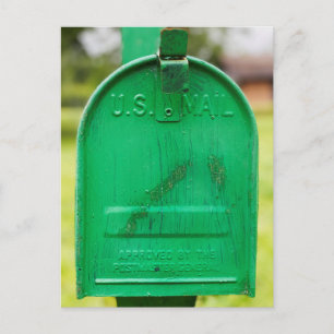 Green Rustic Mailbox Portrait  Postcard