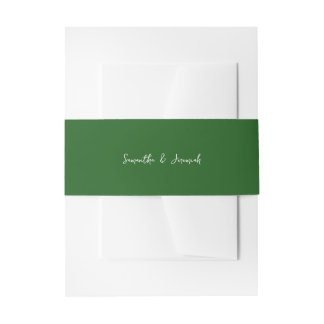Green Rustic Mountain Wedding Invitation Belly Band