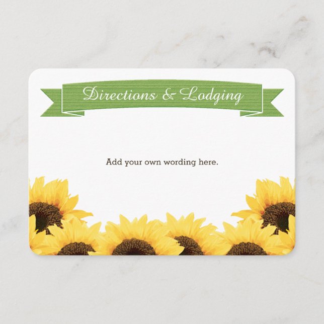 GREEN RUSTIC SUNFLOWER ENCLOSURE INSERT (Front)