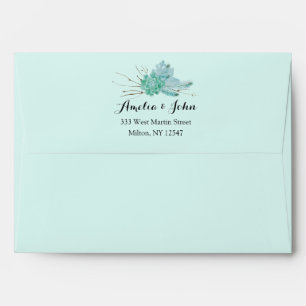 Green Rustic Winter Wedding 5x7 Envelope