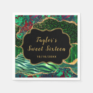 Green Safari Agate Sweet Sixteen Napkin