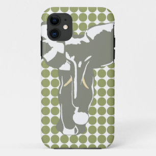 Green Safari Dot with Pop Art Elephant iPhone 11 Case