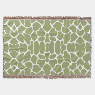 Green Safari Giraffe Throw Blanket