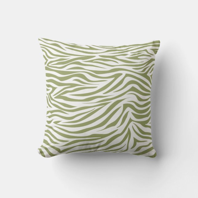 Green Safari Zebra Cushion (Front)