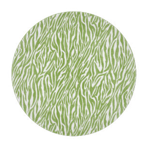 Green Safari Zebra Print Cutting Board