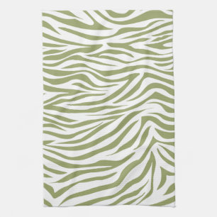 Green Safari Zebra Tea Towel